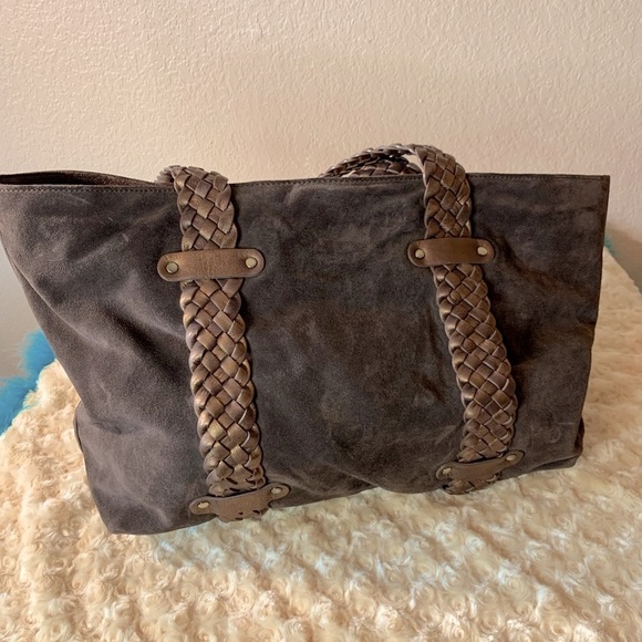 Donald J Pliner Expresso Sport Suede Ant Metallic Shoulder Purse - Picture 6 of 14